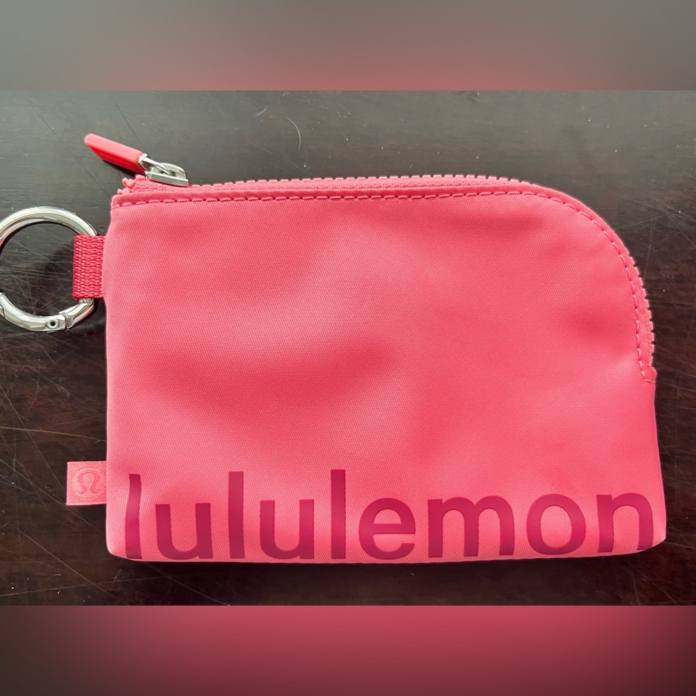Lululemon Clippable Card Pouch, Sakura Pink/Washed Mauve